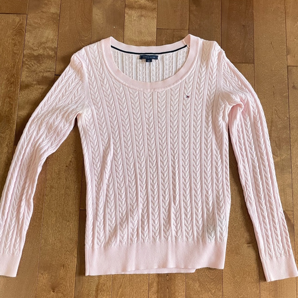 Tommy Hilfiger pink knit sweater
